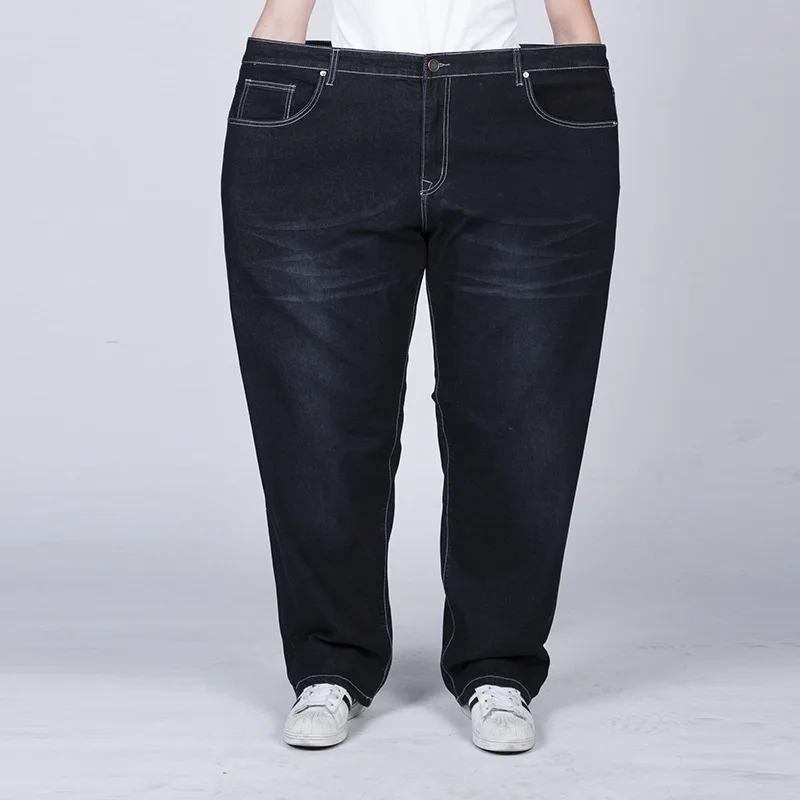 Новые зимние джинсы мужские свободные супер большие мужские джинсовые брюки высокого качества 90% хлопок стрейч мужские джинсы из денима плюс большие размеры 27 до 48