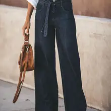 Зимние винтажные женские джинсы с высокой талией на шнуровке, широкие джинсы для женщин, большие размеры, джинсы для мам, расклешенные черные джинсы, обтягивающие джинсы для женщин