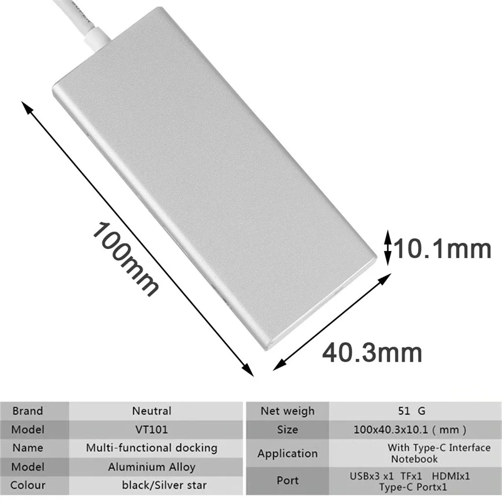 CARPRIE 7 в 1 usb type-C до 4K HDMI/USB C/Female USB 3,0 адаптер для зарядки для Macbook смартфона ноутбука