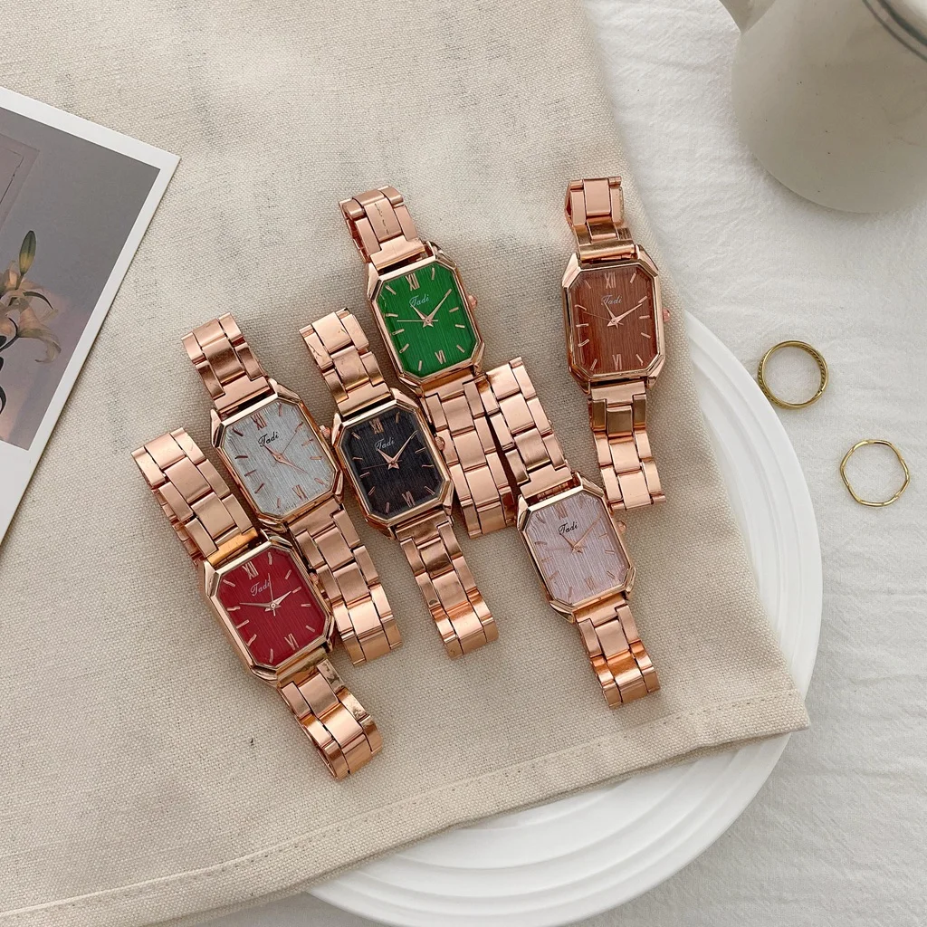 Fashion Watch For Women Luxury Rose Gold Rhinestone Bracelet Watch Ladies Quartz Wrist Watch Bracelet Set Gift Relogio Feminino