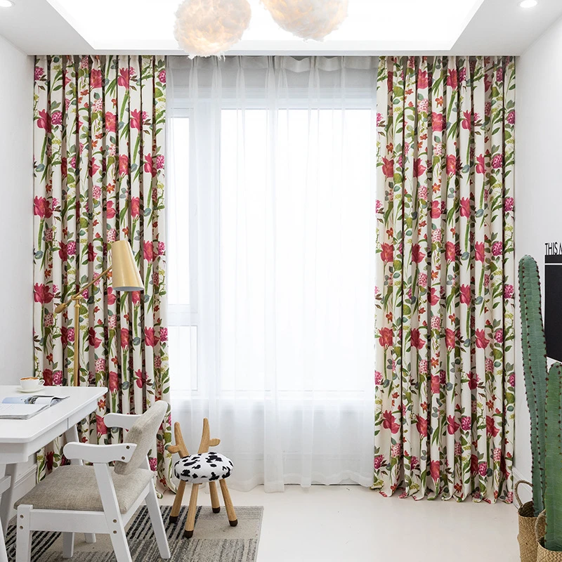 Red Floral Kitchen Curtains Entrevistamosa