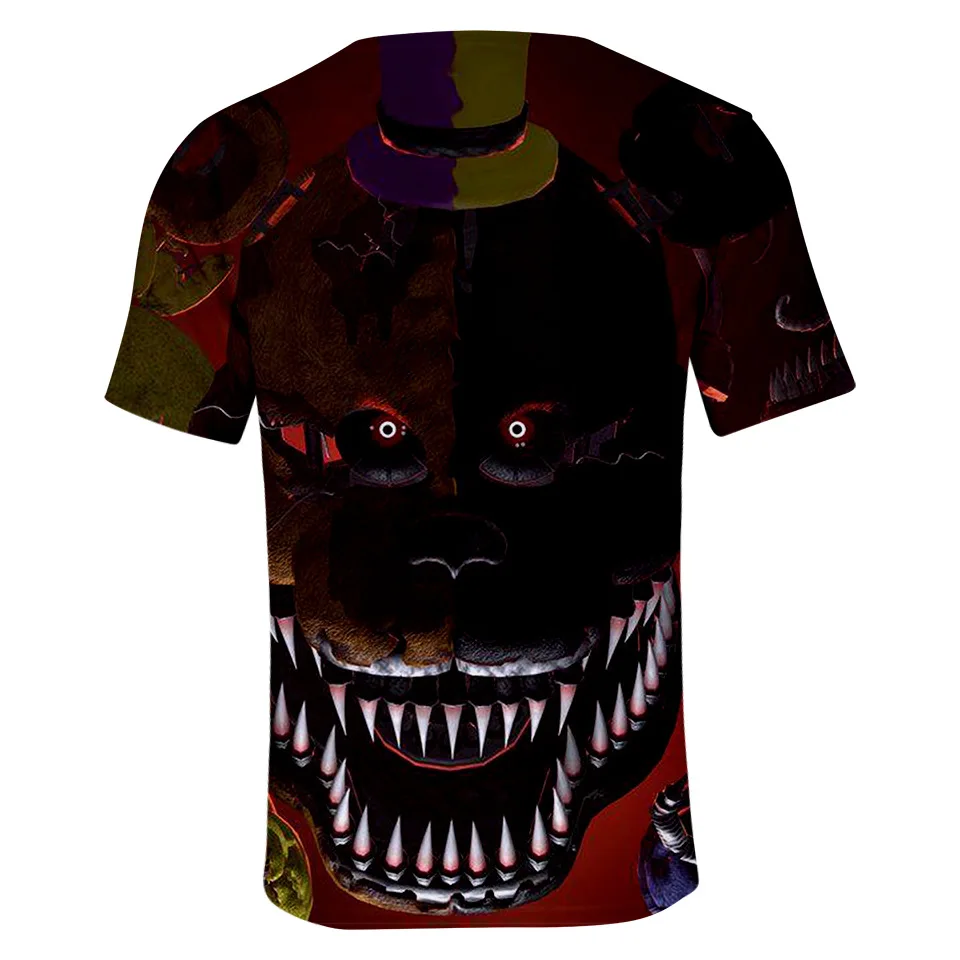 Fnaf/футболка с 3D принтом Новинка года, футболка FNAF для мальчиков летняя уличная футболка s Five Nights at Freddy's топы с аниме, мужская одежда