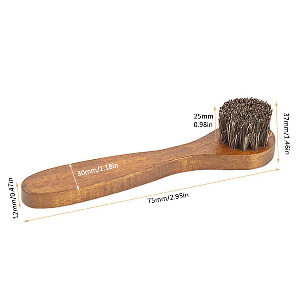 Handle Long Maple Brush Horse Hair Smooth Leather Shoes Special Cleaning Brush Shoes Brush Horse Hair