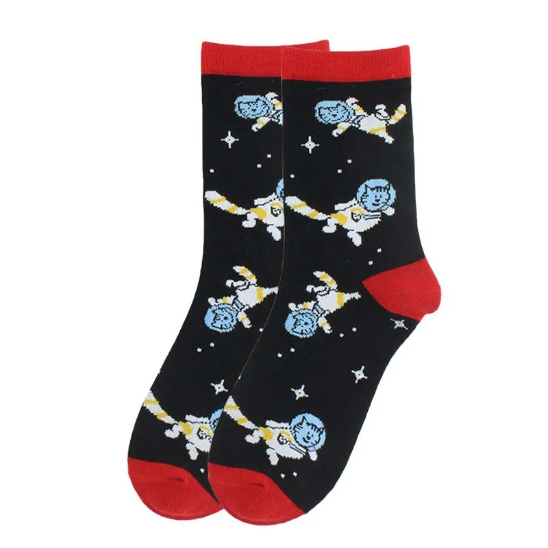 Новые милые женские носки, забавные хлопковые носки для девочек с единорогом, пришельцем корги, гитарным пингвином, рождественский подарок, Sox - Цвет: Армейский зеленый