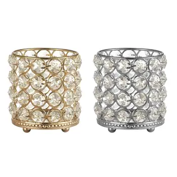 

Crystal Candle Tea Light Holder Scented Candle Storage Pot for pen Makeup Brush