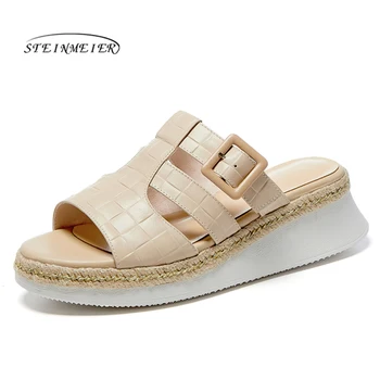 

Steinmeier Flat Sandals Women Shoes Gladiator Open Toe Slip ON Soft Sandals Female Casual Women's Flat Platform Beach Shoes