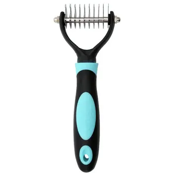 

Pet Dog Combs Quick Open Hair Knot Brush Pet Hair Cleaning Combs For Small Large Dogs Durable Pet SuppliesBlue