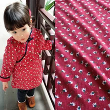 Половина метра темно-Бордовая подошва с принтом кленовых листьев хлопок вельвет ткань для платья брюки пальто обувь поверхностный материал T864