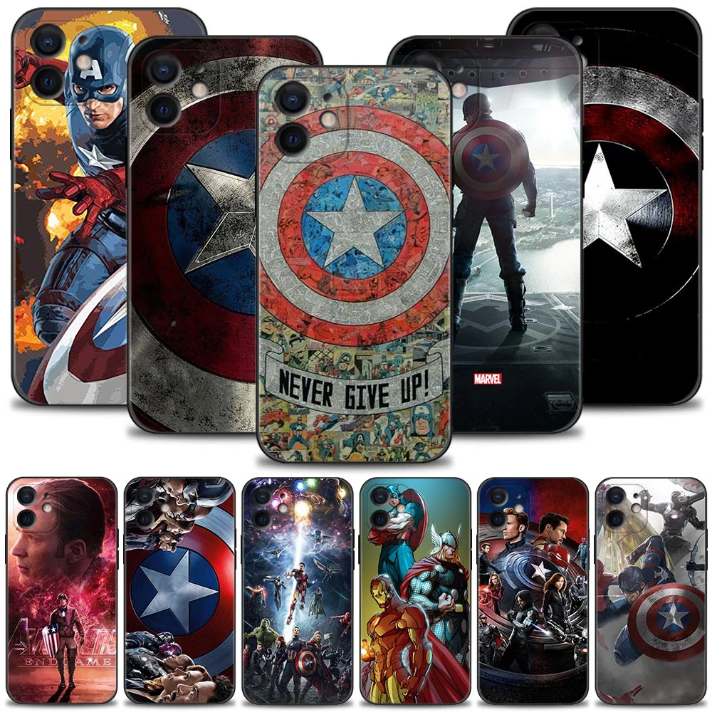 13 pro max case Phone Case For Apple iPhone 13 12 11 Pro Max 13 12 Mini XS Max XR X 7 8 Plus 6 6S SE 2020 Cover Captain America Marvel 13 pro max case