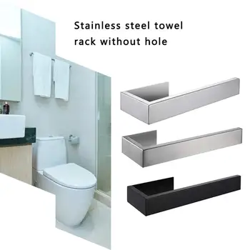 

Fast Shipping Towel Rail Rack Towel Holder Bathroom Towels Rack Hanger Black Silver 304 Stainless Steel Wall Hanging Towel Bar