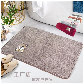 

Encryption Plush Flocked Super Soft Hair Encryption Berber Fleece Glue Bathroom Mat Water-Absorbing Waterproof Anti-slip Carpet