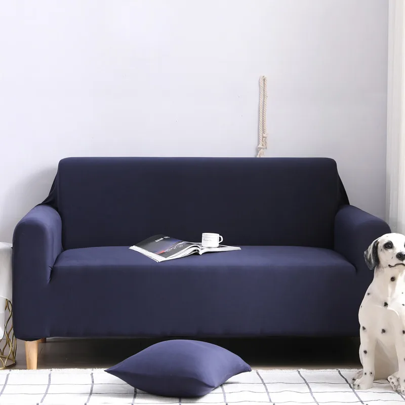 Эластичный чехол на диван набор хлопок сплошной цвет покрывала для дивана стрейч для гостиной Домашние животные кресло угловой диван Чехол funda диван 1 шт - Цвет: Color 1