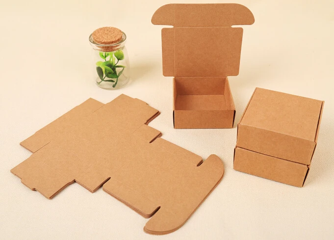

New 30 Pcs/Lot Kraft Paper Box Packaging ,Square Gift Box Packaging ,Kraft Gift Cardboard Boxes Small Paper Box
