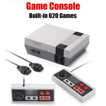 

Classic Retro Game Consoles Gamepads with dual ABS cable 2 controllers Mini game console AV output NTSC Gamepad 620 games in 1