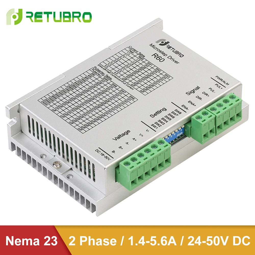 Драйвер шагового двигателя Nema 23 R60 DC 24 50V 5.6A с хорошим послепродажным