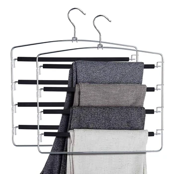 

Pants Hangers Slacks Hangers Space Saving Non Slip Stainless Steel Clothes Hangers Closet Organizer for Pants Jeans Trousers Sca