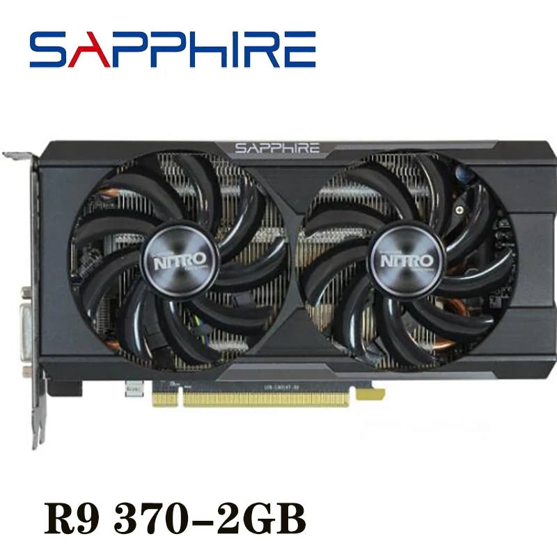SAPPHIRE R9 370 2 Гб видеокарты GPU для AMD Radeon R9370 настольный компьютер игровой HDMI DVI