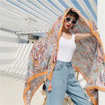 

шарф женский foulard femme boho hijab scarf female BOHO LONG print Shawls Lady Luxury PRINTED Headband Muslim Hijabs Stoles