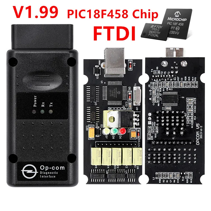 opcom v1.99 OPCOM V1.99 V1.78 V1.70 V1.59 OBD 2 CAN-BUS считыватель кодов для Opel OP COM OP-COM OBD2 диагностический сканер PIC18F458 FTDI чип - Цвет: opcom v1.99
