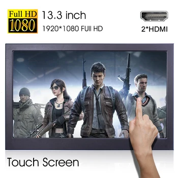 

13.3 inch touch panel portable monitor Dual hdmi HD 1080P portable computer touch monitor for ps4 switch xbox one laptop phone