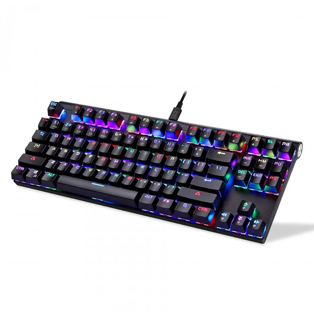 Black Motomospeed CK101 механическая клавиатура 87 ключ USB кабель NKRO RGB подсветка анти-фантомный переключатель подходит для геймерских компьютеров - Цвет: Black