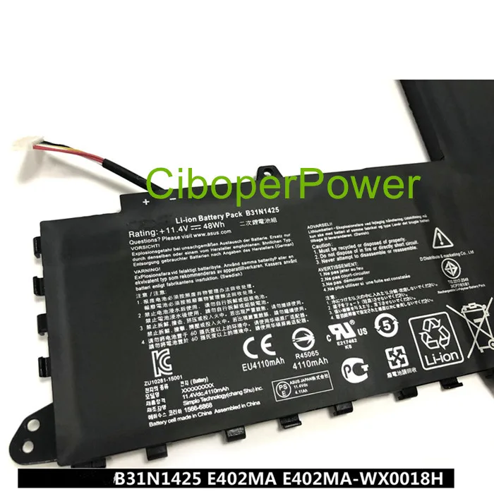 Оригинальное качество B31N1425 0B200-0140 Батарея для E402MA E402MA-WX0018H E402MA-WX0001H E402MA-WX0002t