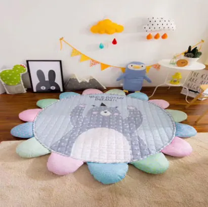 Cute bear Диаметр 175 см Подсолнух мультфильм животное мягкий детский игровой Коврик развивающий детский Противоскользящий ковер безопасность спальня коврик игрушка - Цвет: Cute bear