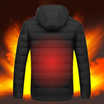 

Mens Women Outdoor Coat USB Electric Heating Hooded Jackets Warm Winter ThermalCoat Heated Jackets Vest Down Cotton