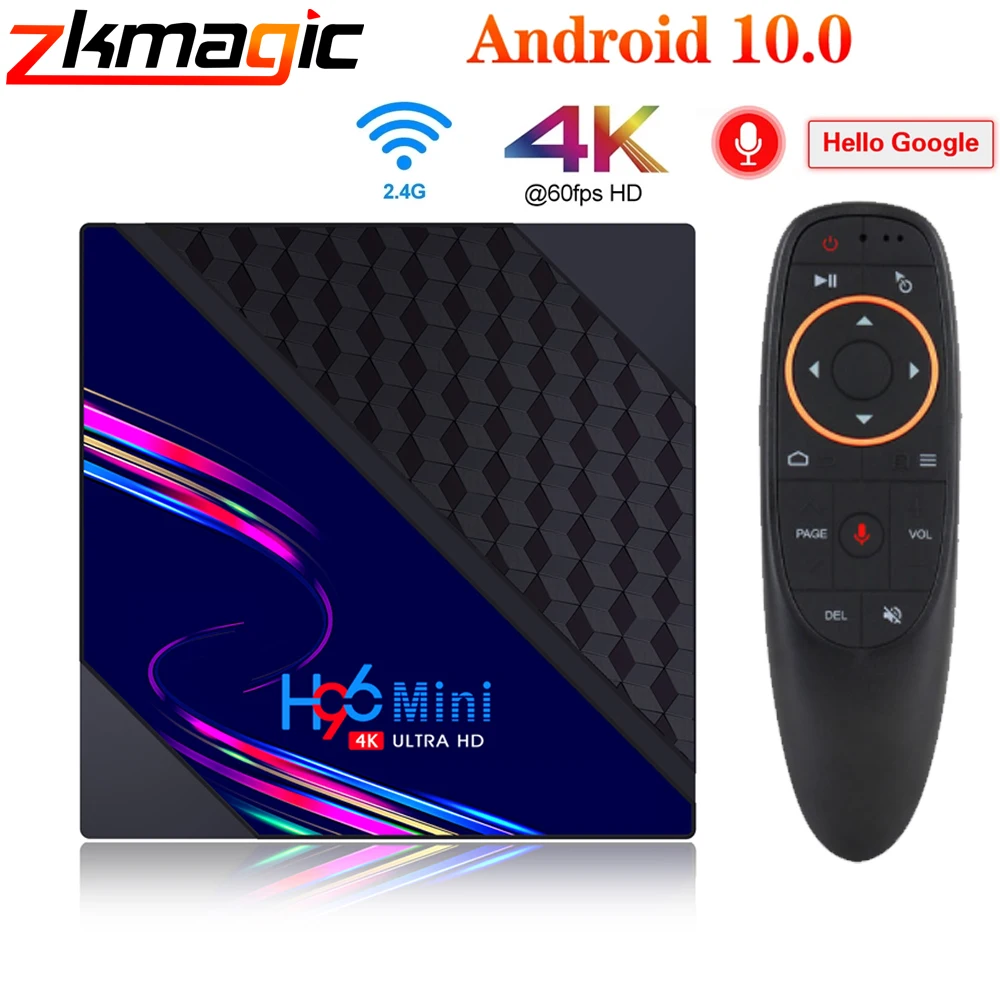 H96 Mini V8 Android 10 Smart TV Box 2GB RAM 16GB Rockchip RK3228A 1080p 4K 60fps HD 2.4G WIFI Google Play Youtube Media Player |