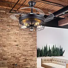 4" Винтажный потолочный вентилятор с освещением промышленная люстра пульт дистанционного управления лампа 3 скорости раздвижная Лампа Приспособление