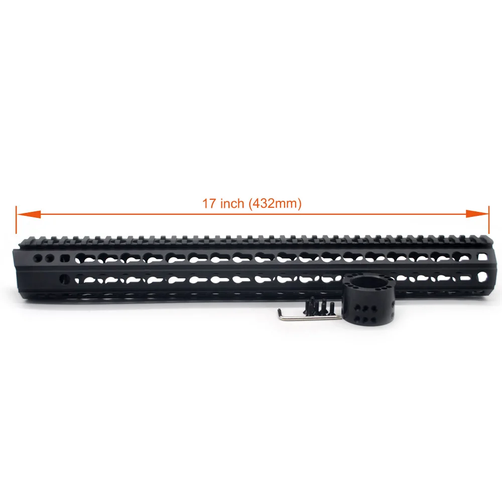 TriRock 17 ''дюймовый Keymod/M-lok Handguard Rail Free Float Mount system сверхлегкий большой внутренний диаметр 46 мм_ черный анодированный