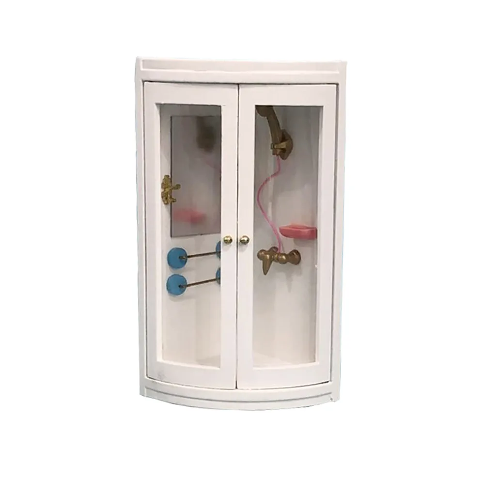 1:12 Кукольный домик миниатюрная мебель имитация белая ванная душевая комната Новинка 1/12 для кукольного дома декорация 1 Набор миниатюрная