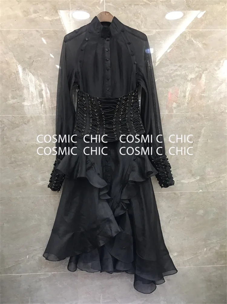 Cosmicchic подиумное винтажное платье макси с цветочным принтом, Необычные Вечерние платья с длинным рукавом-фонариком, элегантное женское платье с поясом