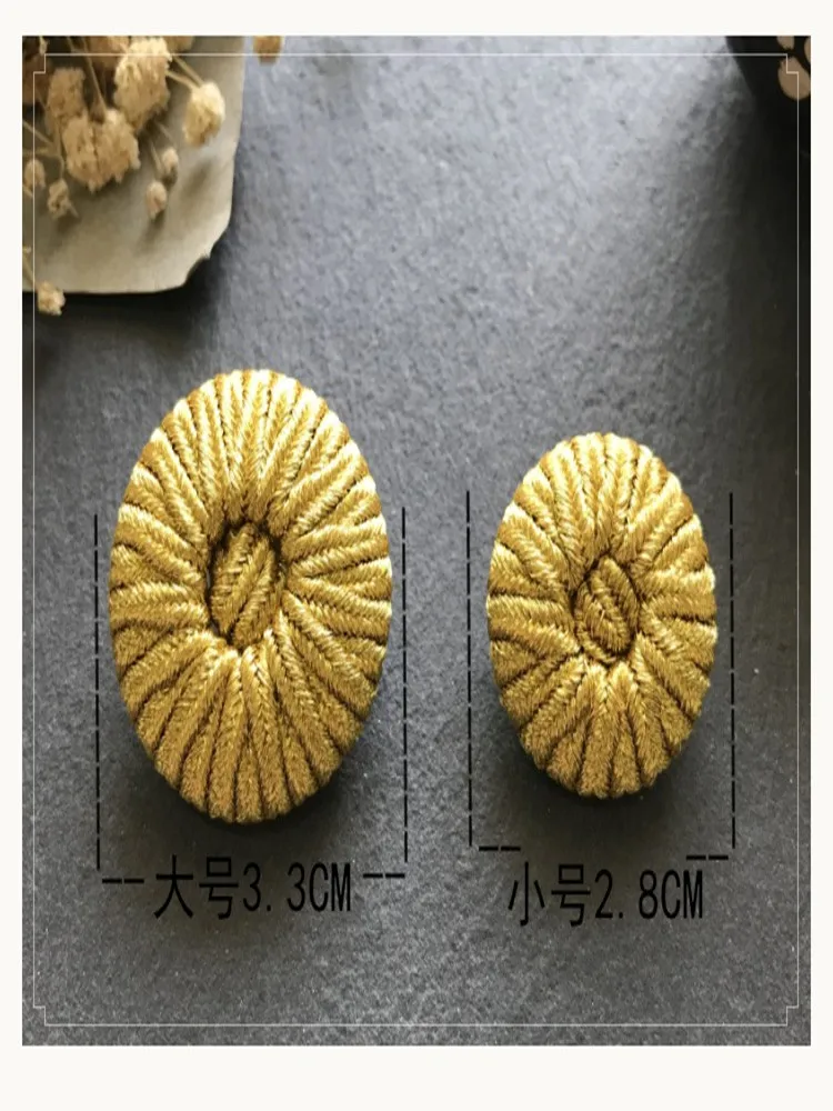 Sewing Buttons with Decorative Buckle, Hand-knitted Buttons, Vintage Gold Buttons, Suit Dress, Dance Dress, 5 PCs/Lot 4