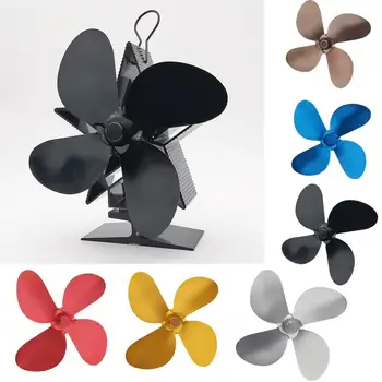 

Mini Fireplace 4 Blade Heat Powered Stove Fan Effecient Log Wood Burner Fireplace Fan Home Efficient Heat Distribution