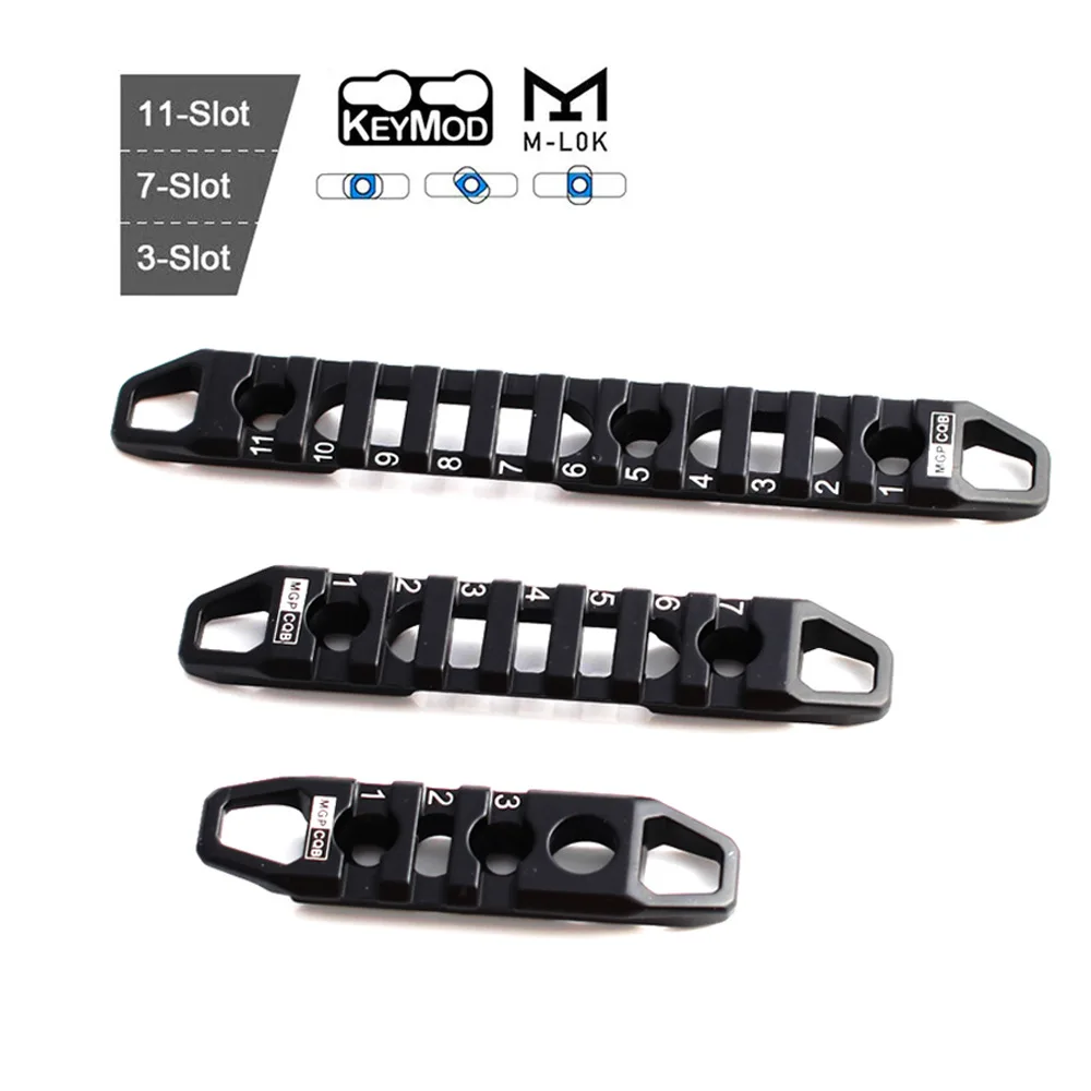 

Tactical M-LOK KeyMod Rail Section 3 7 11 Slots Picatinny Weaver Rail Base Hunting Accessories Airsoft Rifle Handguard Mount