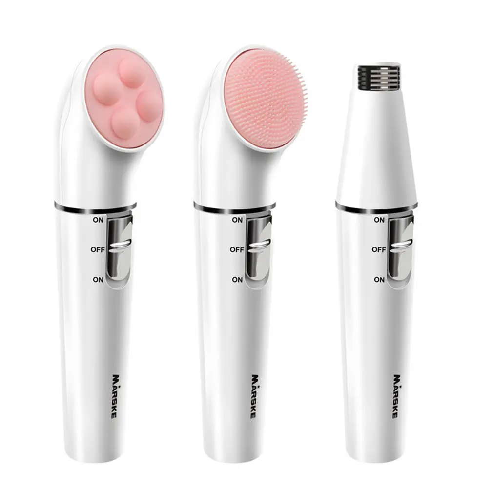 Three In One Electric Hair Removal Device Cleansing Instrument Lady Multi Function Waterproof Massager Face Brush 1
