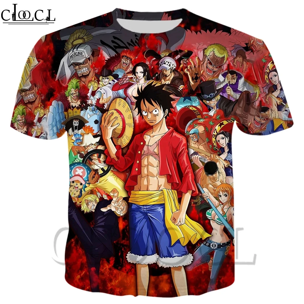 CLOOCLJapanese Anime One Piece 3D печать Повседневная футболка Летняя мода круглый вырез