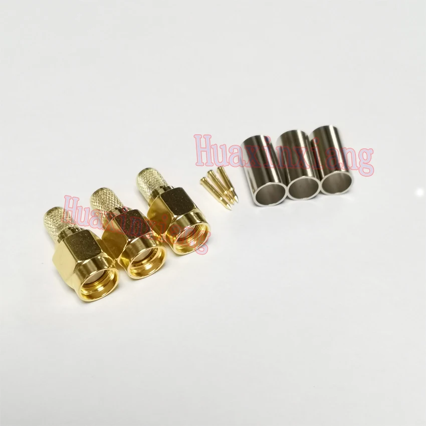 20pcs/Lot SMA-J Male Adapter Plug Connector RF Coaxial Crimp For RG58/RG142/RG400/LMR195/RG223 Cable | Обустройство дома