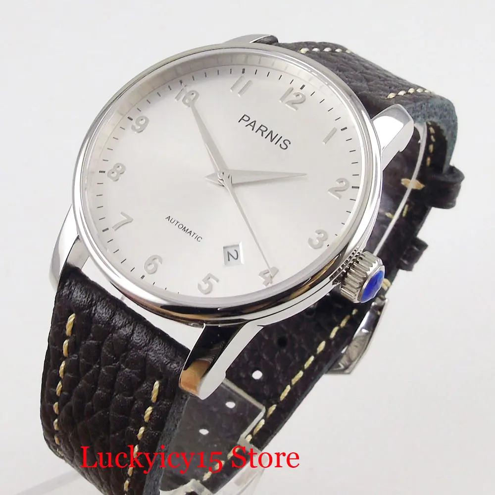 

PARNIS High Quality Simple 38mm Men Wristwatch Date Function Polished Case MIYOTA Movement