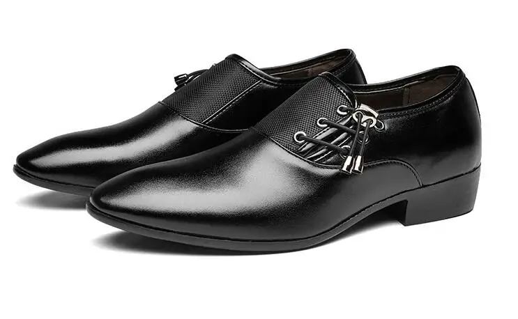 Мужская официальная обувь; недорогие платья обувь; мужская деловая кожаная обувь; zapatillas hombre; большие размеры 37-47 - Цвет: 8816 black