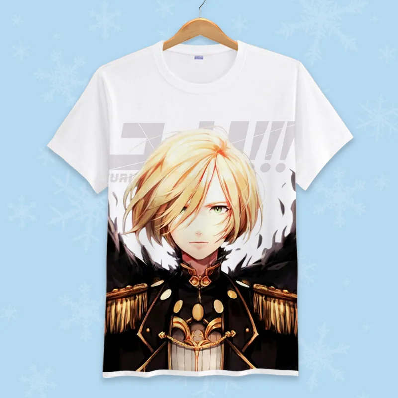 1 шт. модные Аниме футболки Yuri on ice Повседневная рубашка с коротким рукавом летняя