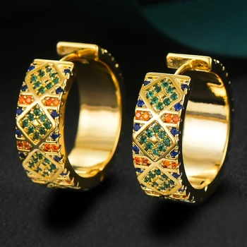 

GODKI 2020 Luxury Vintage Statement Hoop Earrings For Women Wedding Cubic Zircon DUBAI Bridal Round Circle Hoop Earrings 2019