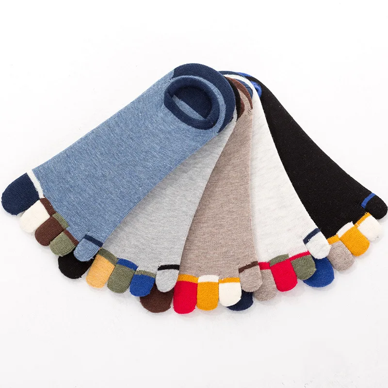 5 Pairs Men's Five Toe Socks for Male Athletic Running Walking Wear Cotton Sock Colorful Finger Breathable Casual Leisure Socks