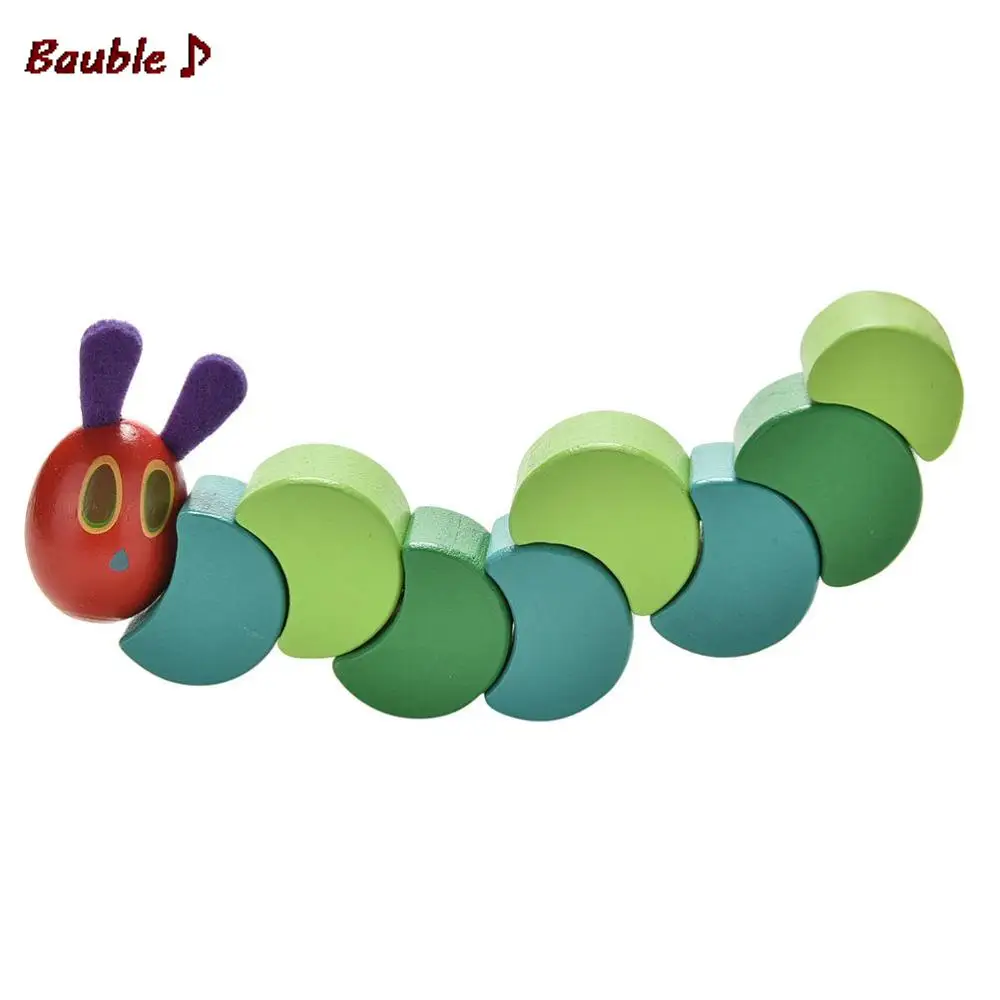 Creative gift Children Toys Cute Insects Twist the Very Hungry Caterpillars Wooden Blocks Baby Fingers Flexible Blocks