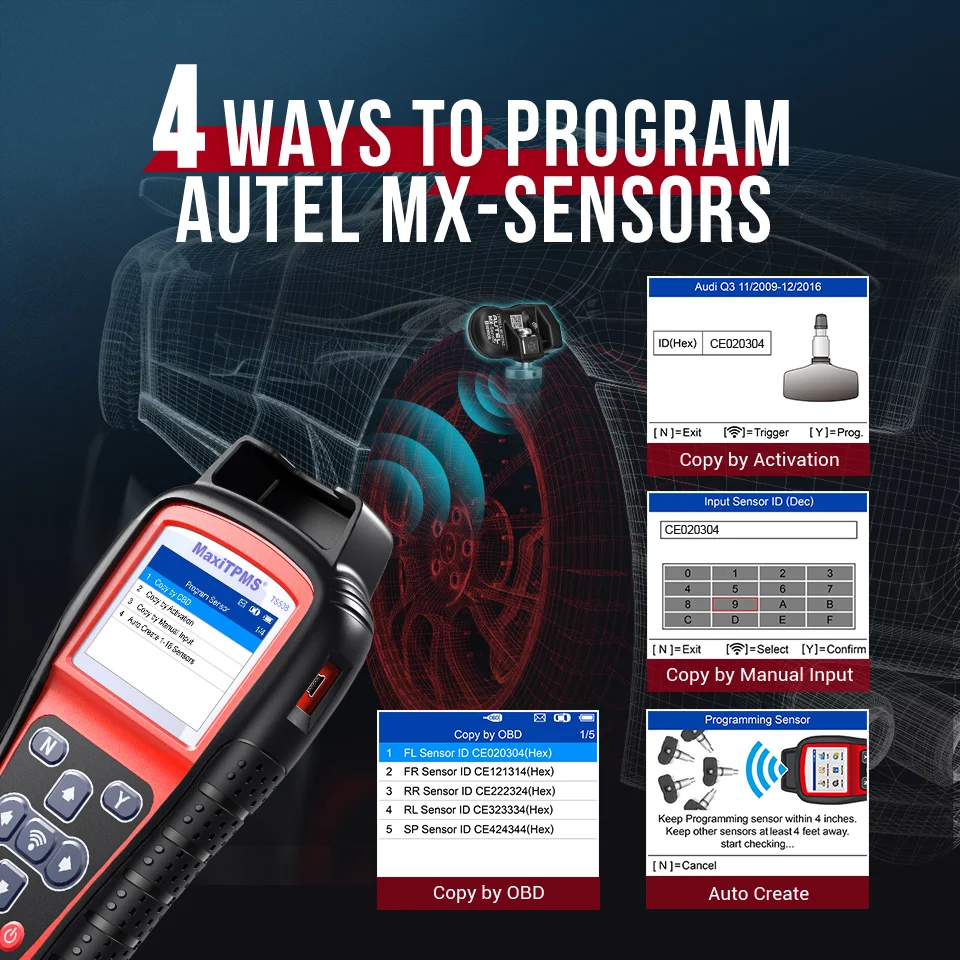 Autel MaxiTPMS TS508 диагностический инструмент TPMS сенсорный программатор OBD 315 433 МГц