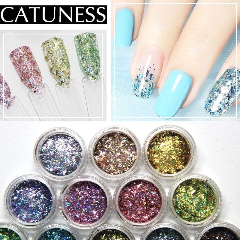 CATUNESS Nailart Блеск порошок блеск для ногтей пыль мишура цвет блестки песок Nai |