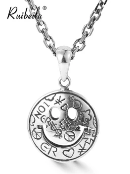 

ruibeila925personnage en argent smiley hommes et femmes pendentif en argent sterling couple collier personnalité collier hip-hop