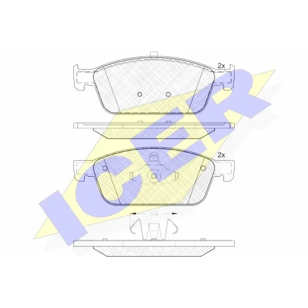 Колодки дисковые передние Ford Focus/Kuga 1.6/2.0i/TDCi 12 ICER