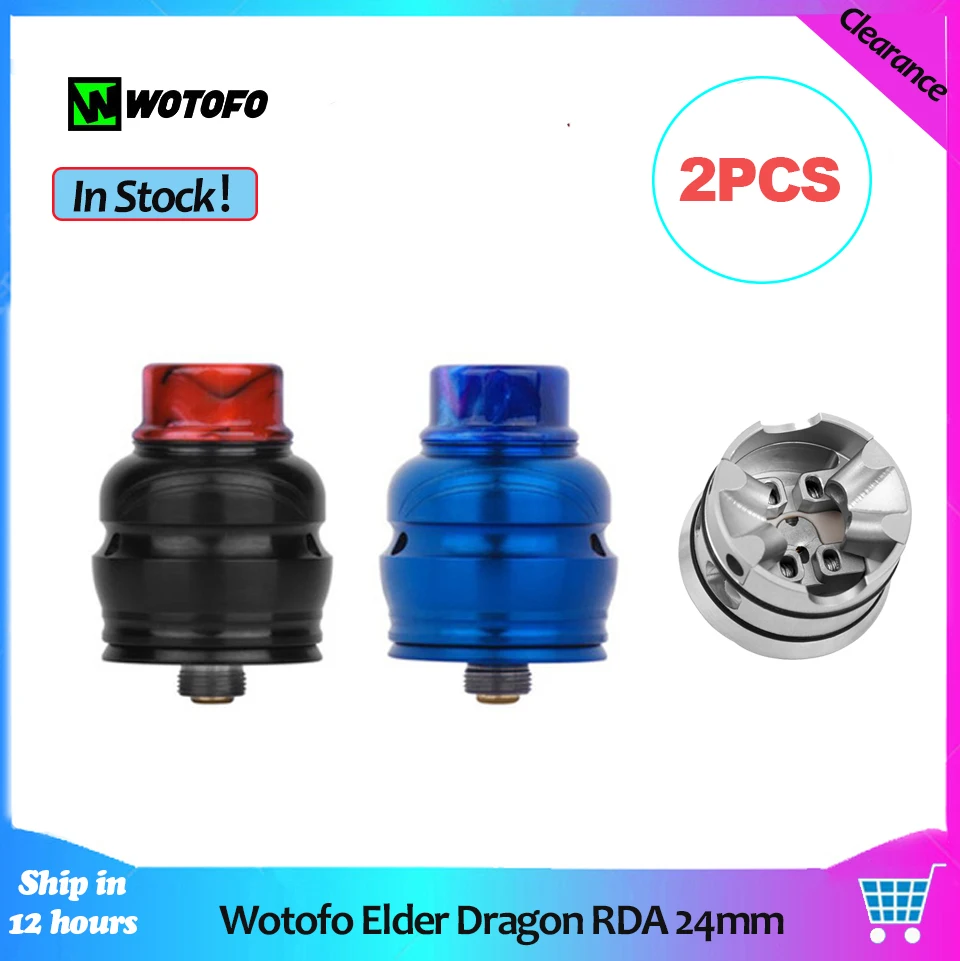 2 шт Wotofo Elder Dragon RDA атомайзер 24 мм испаритель 510 нить капающий распылитель для